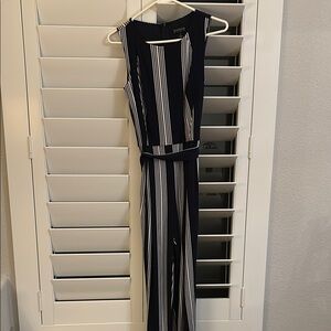 Striped Black and White Jumpsuit